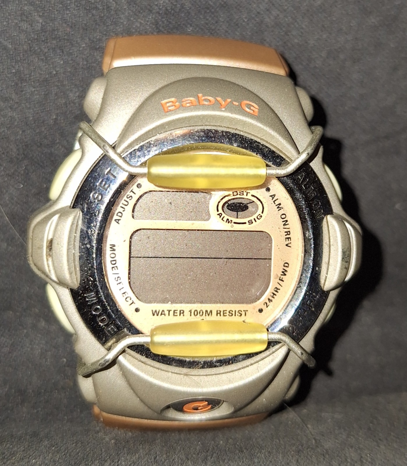 Casio Baby-G BG-162 Watch Women 42mm Gray Orange Alarm Chrono Digital
