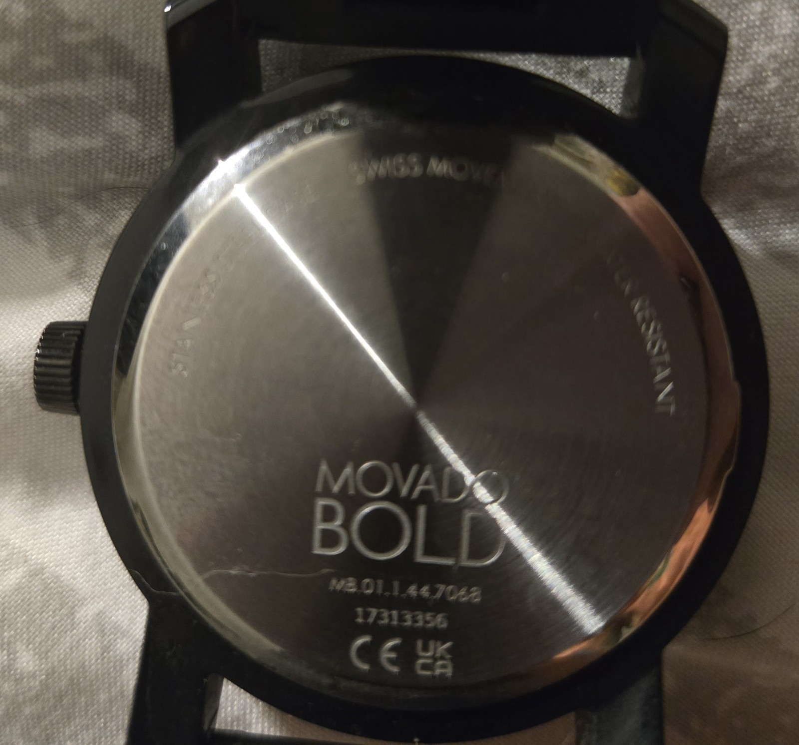 Movado Bold Swiss Quartz Watch 42mm Black Dial Black Silicone Strap 30m