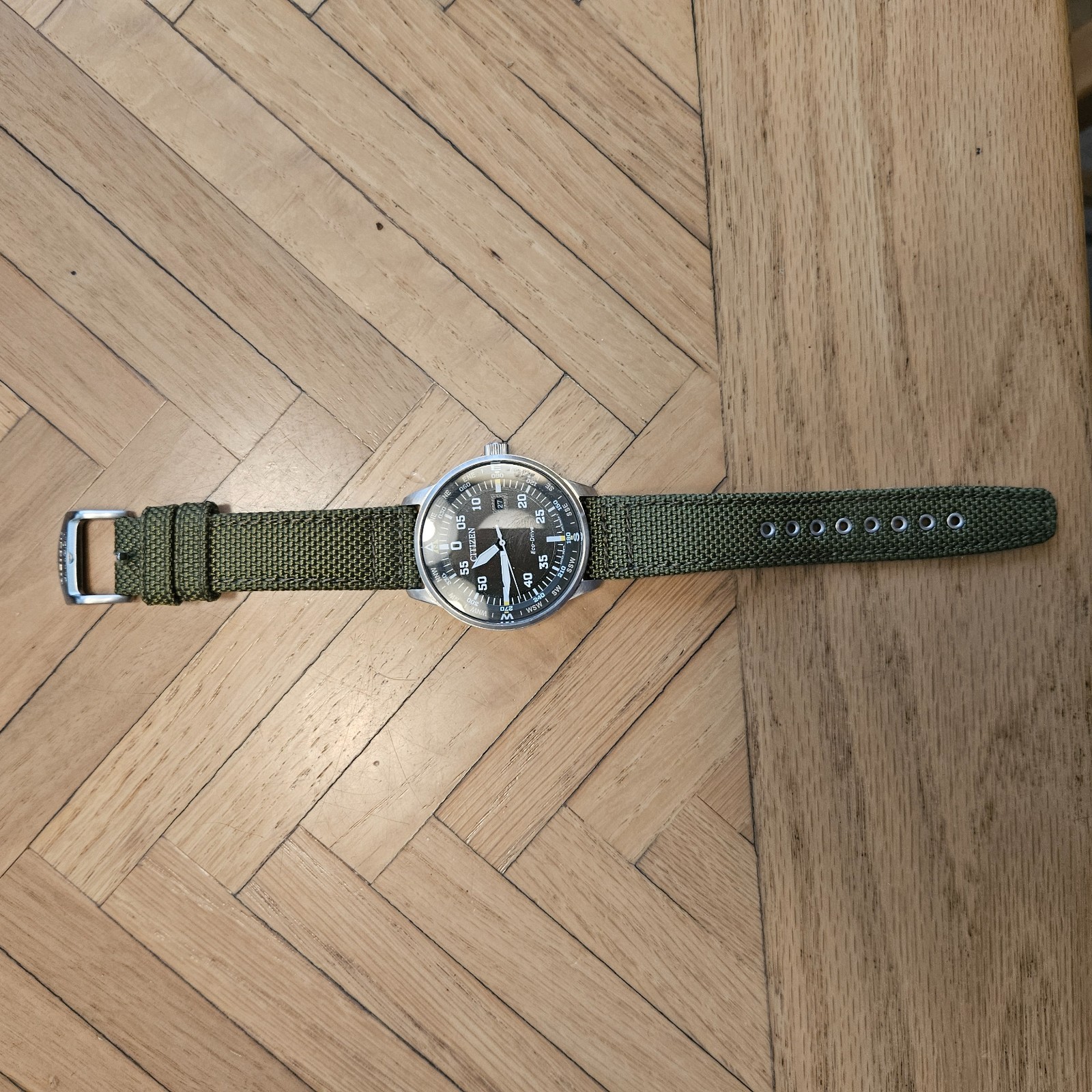 Citizen Eco-Drive BM7390-22X Black Dial Men’s Wrist Watch – Silver/Green