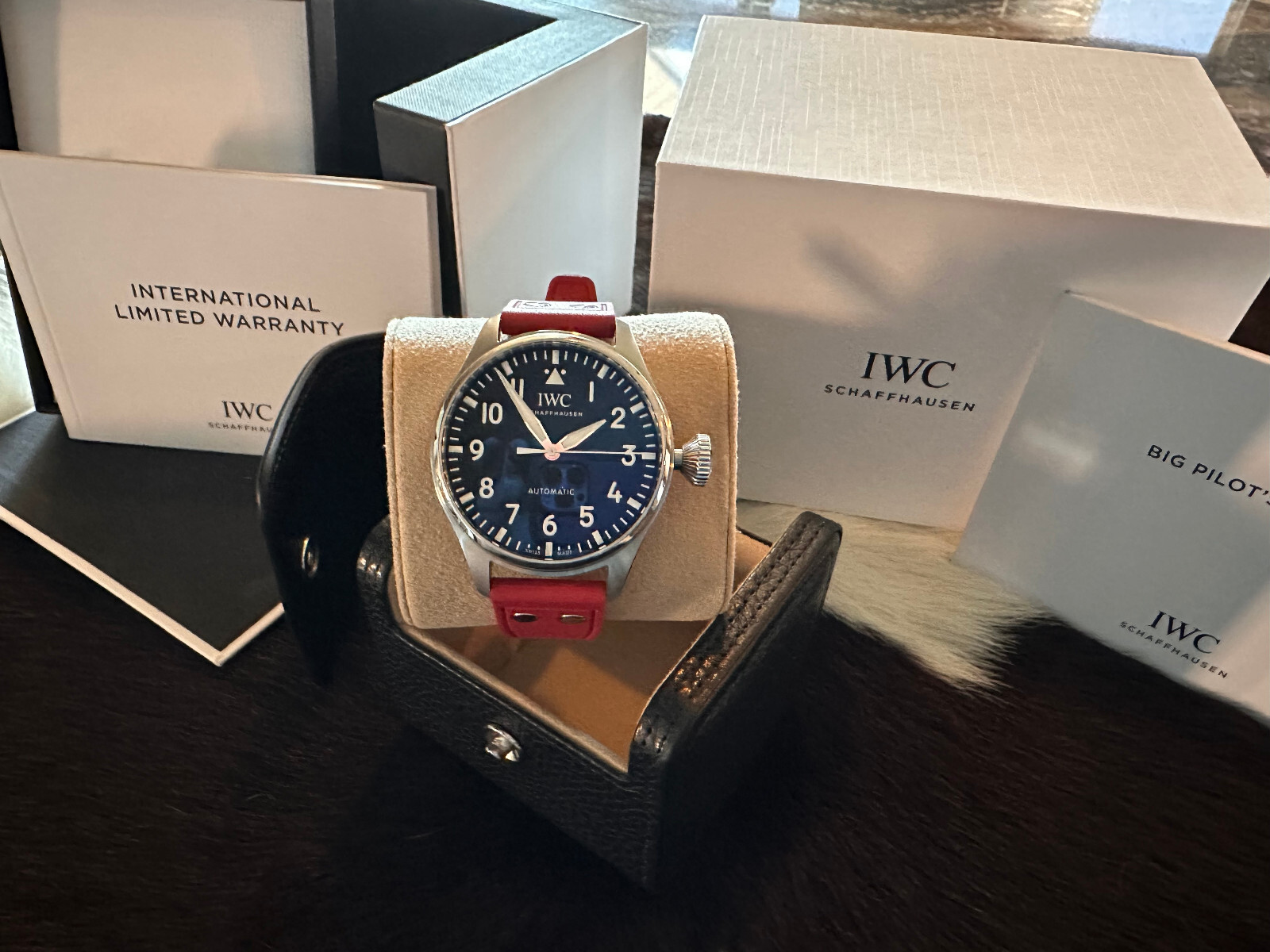 IWC Big Pilot Watch 43mm with 3 additional bands/Bracelet (Barely Worn) Warranty