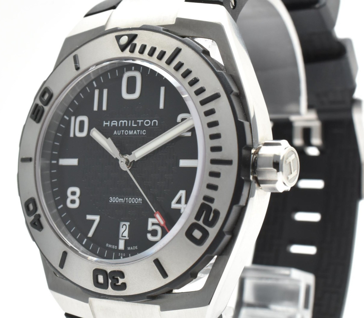 HAMILTON Khaki Navy Sub H786150 Auto Men’s Watch Black Dial 42mm Diver 300m Box