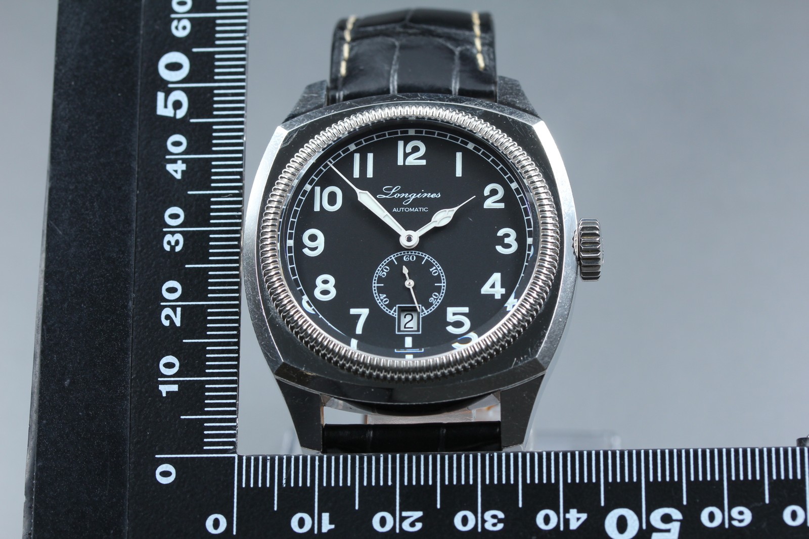 Rare *Near MINT Box* Longines L2.794.4 Heritage 1935 Black Automatic Mens Watch