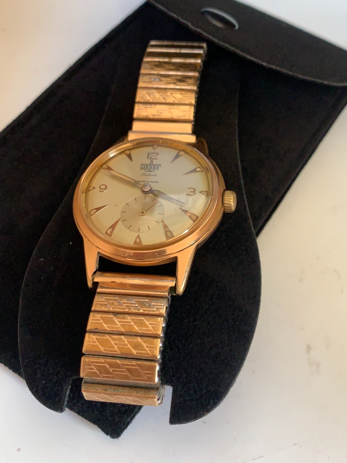 Rare Vintage Codhor Robust 15 Jewel watch Cupillard 233-60 With sub-second dial