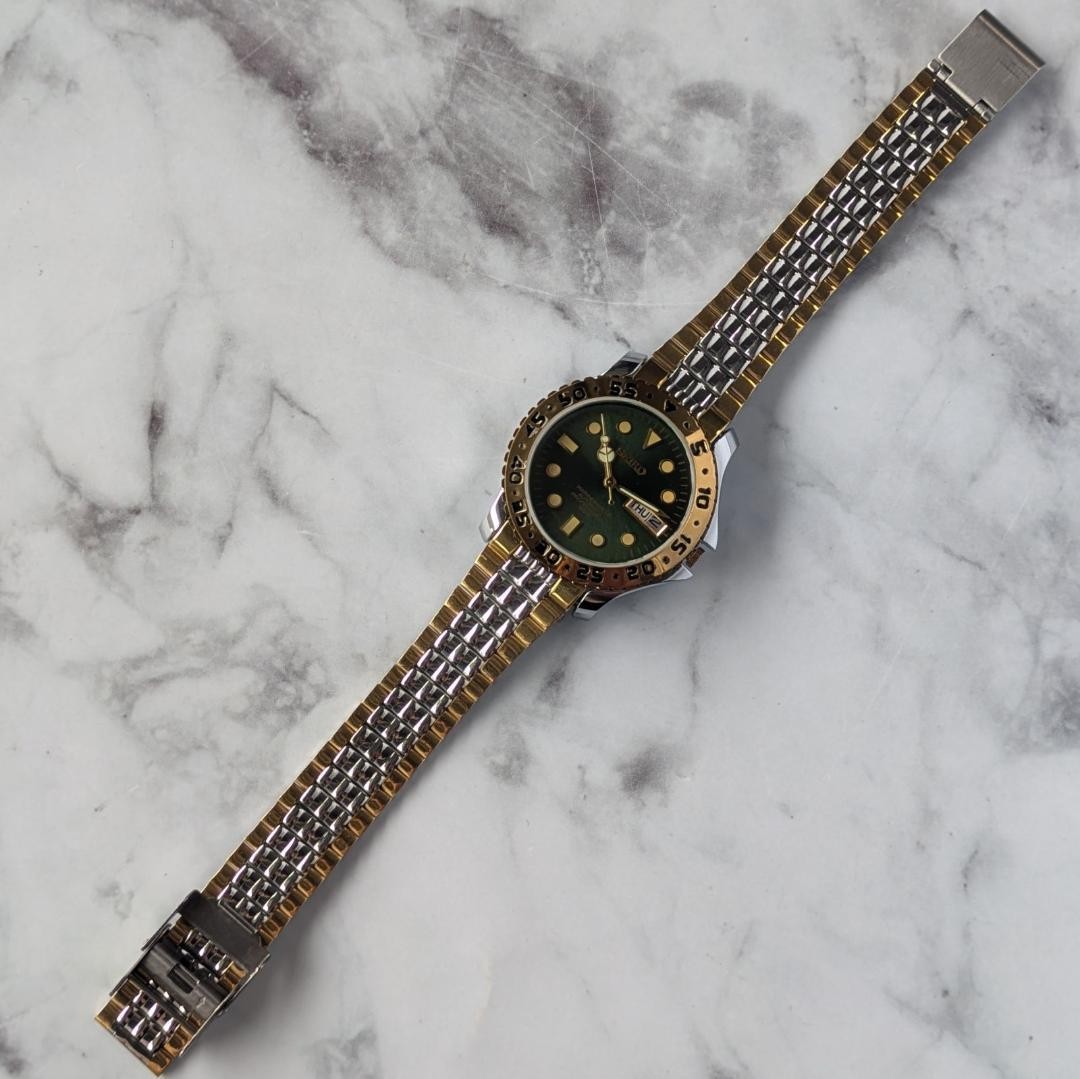 SEIKO 1980-1989 Green Dial Automatic Watch 35mm Wrist 20cm From Japan