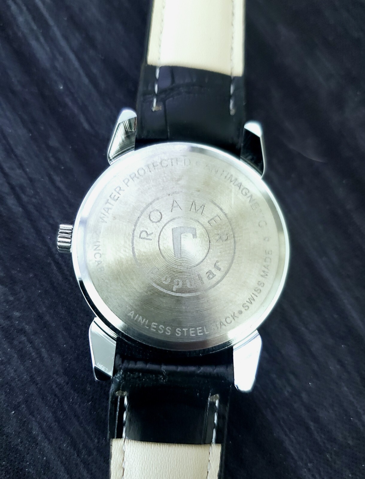 Rare Roamer Brevete Swiss Mens Manual Watch Slv Wht Blk ✨