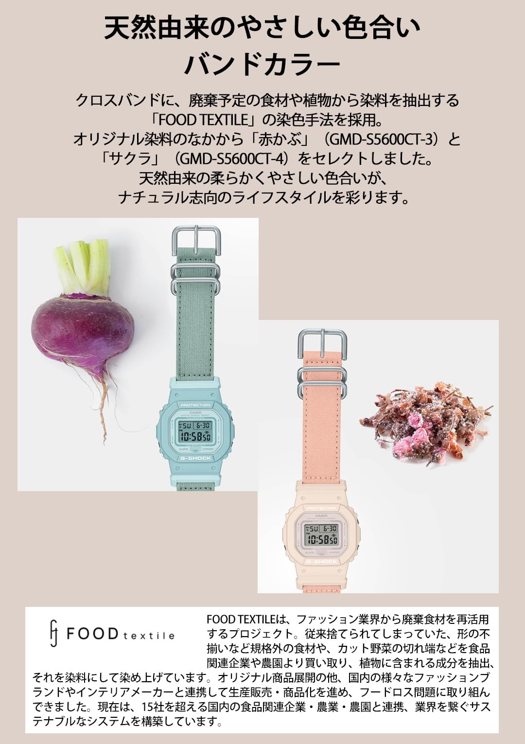 GMD-S5600CT-3 G-SHOCK FOOD TEXTILE TRUECOTTON material watch For Women new