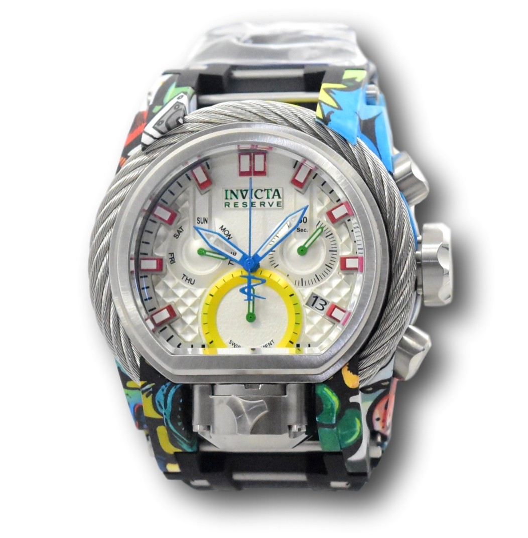 Invicta Reserve Bolt Zeus Magnum 52mm Graffiti Hydroplated Chrono Watch 32803