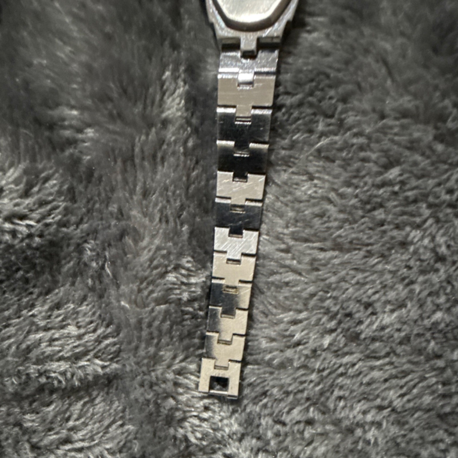 Timex Analog Wristwatch Silver Bracelet Band Baton Indexes Square Champagne Dial