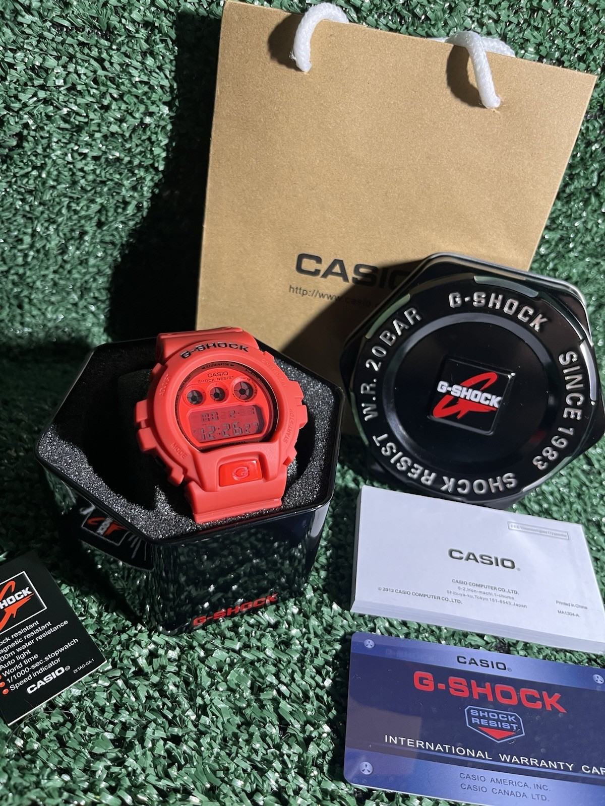 Casio G-SHOCK Red Digital Quartz 200m Shock-Resistant Watch w/ Box Papers