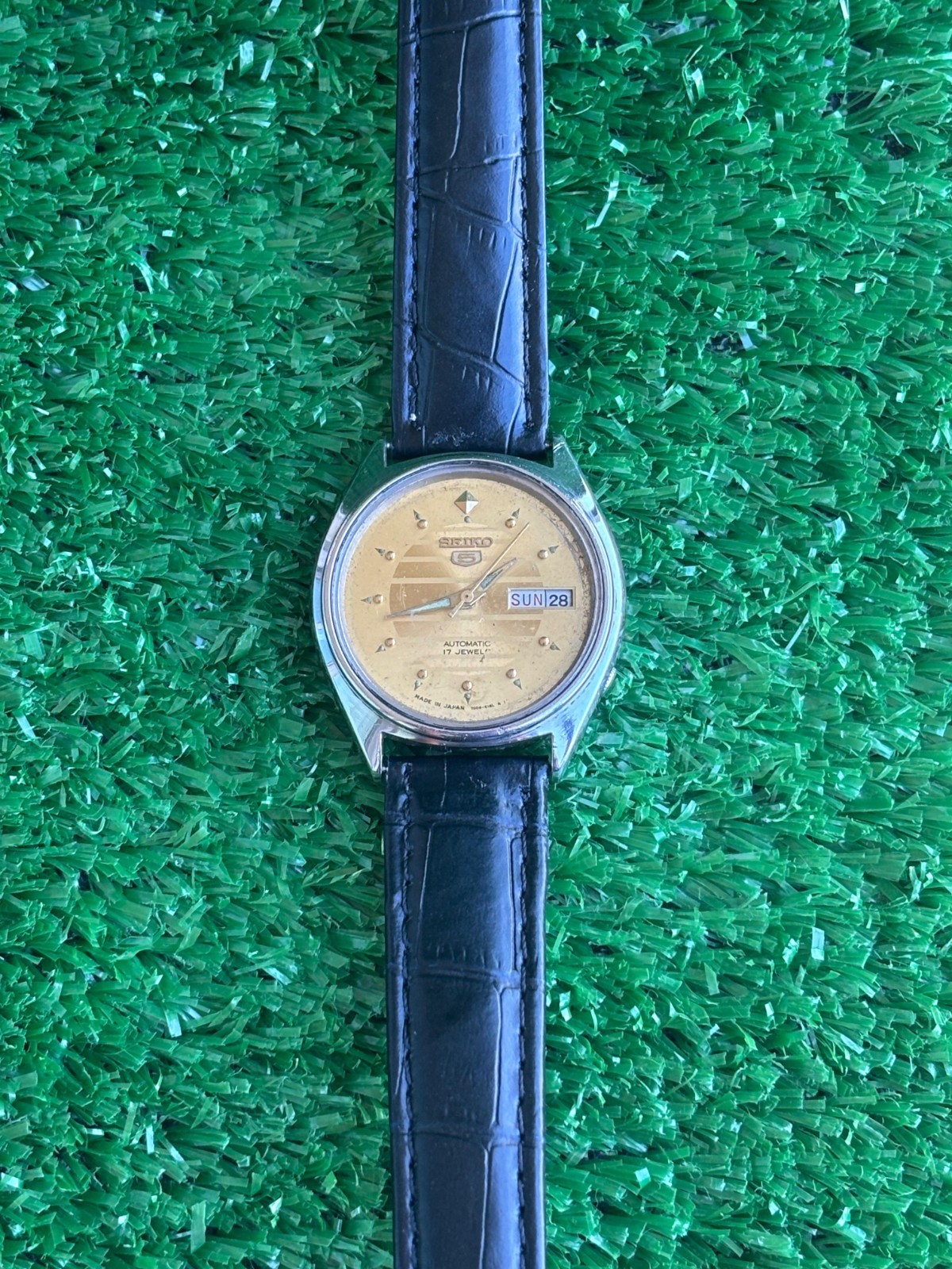 Vintage Seiko 5 Automatic || Yellow Dial || Men’s Vintage Watch || 17 Jewels