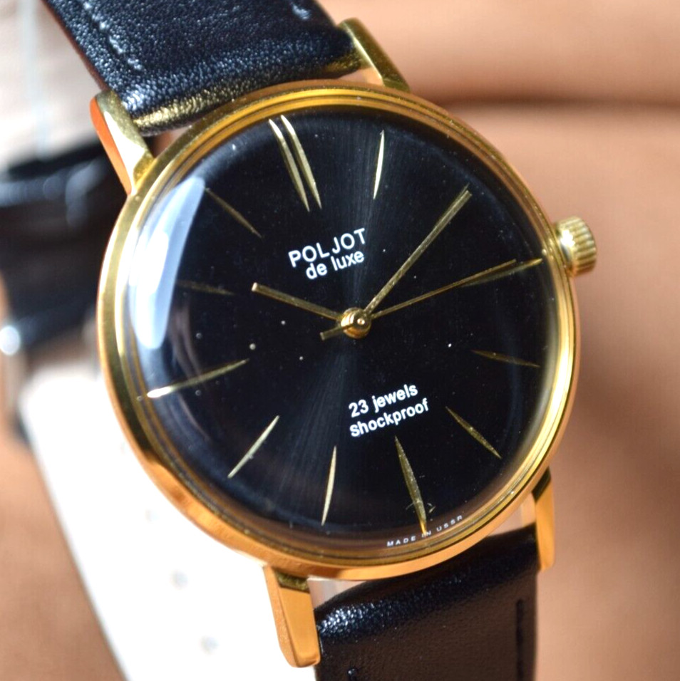 Vintage NOS Poljot De LUXE Ultra Slim 23 Jewels 2209 Soviet Mens Wristwatch USSR