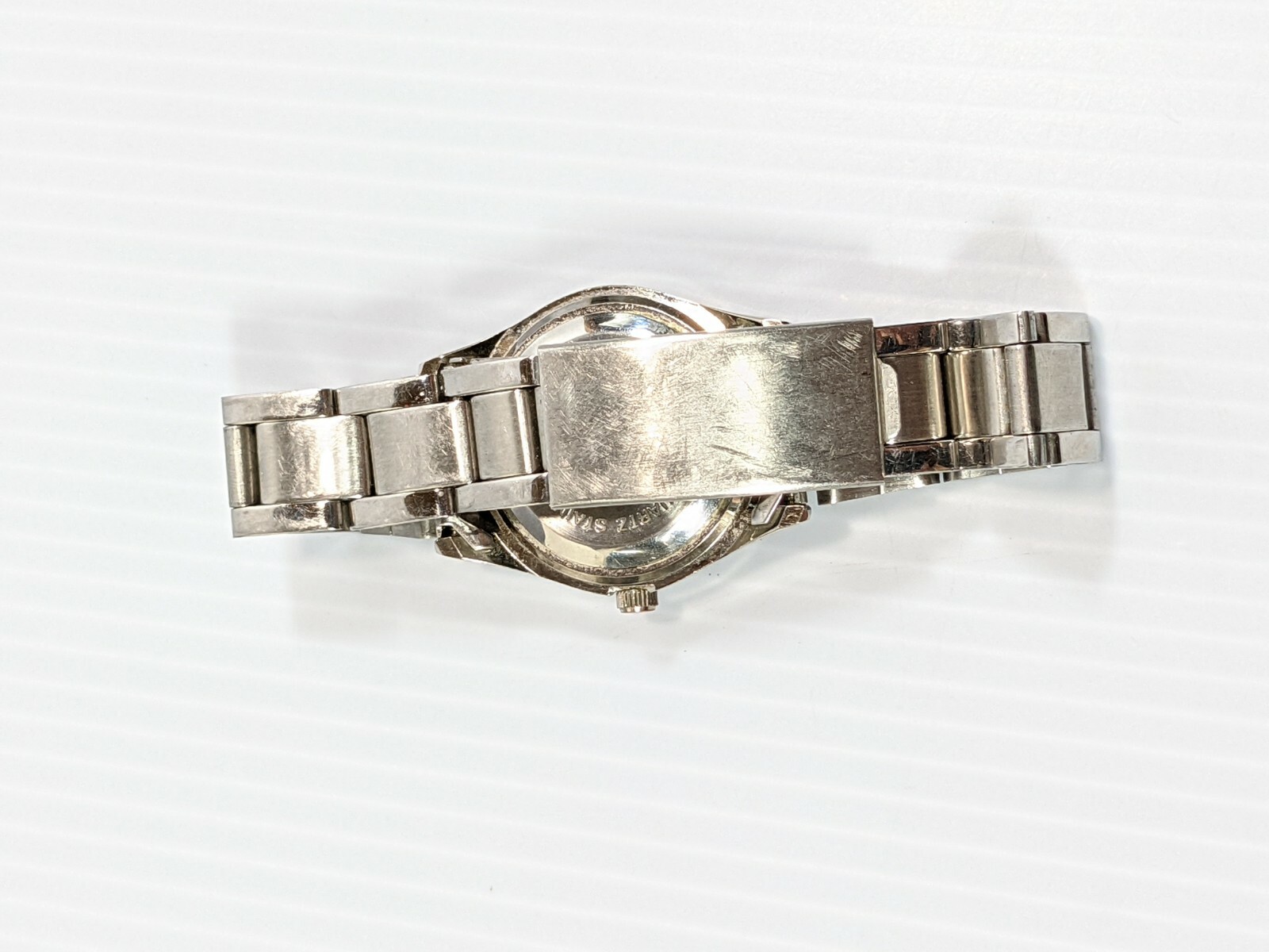 Scrub Stuff Silver Tone Pink Crystal Ribbon Awareness Women’s Watch 6 Inch