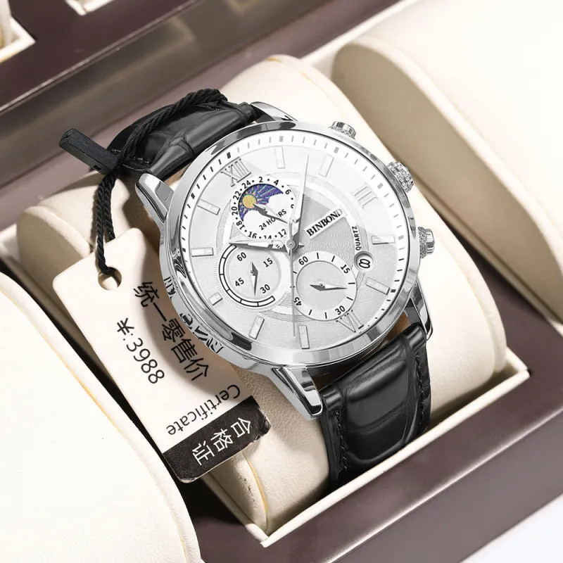Men’s Multifunctional Chronograph Quartz Watch 12/24 Hours Date function + Box