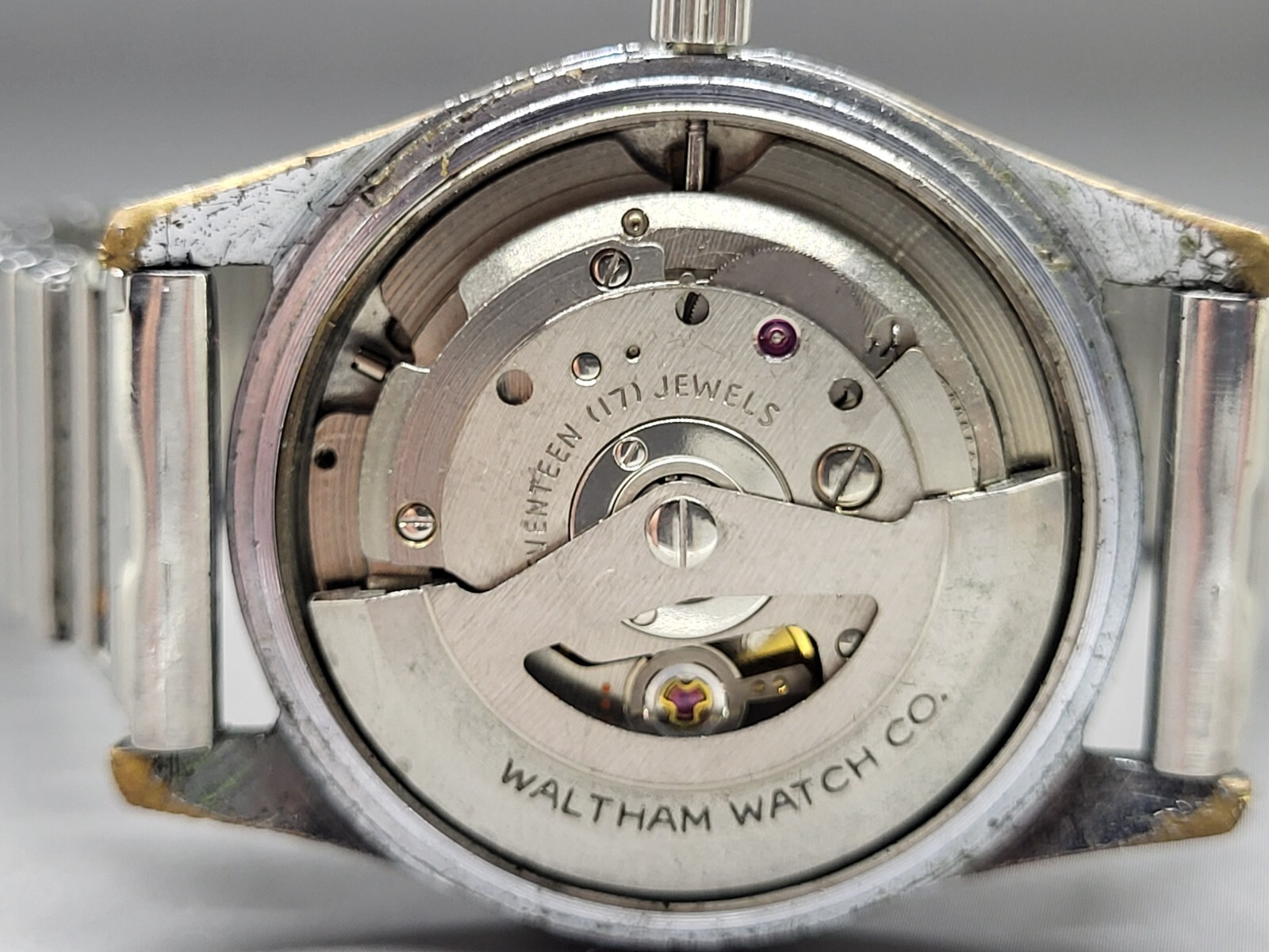 Vintage Waltham Chrome & Stainless-Steel Self-Winding Man’s Wristwatch Runs