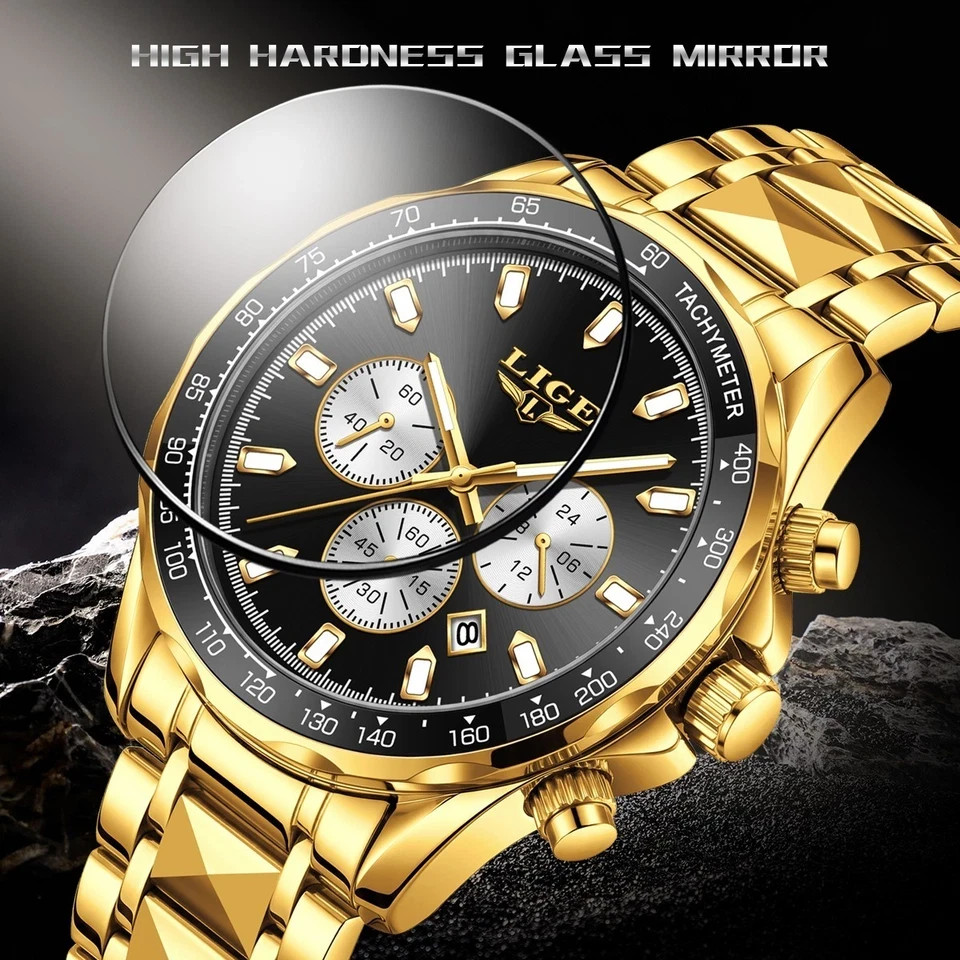 Luxury Men Waterproof Quartz Watch Chronograph Date Luminous Military Man Watch