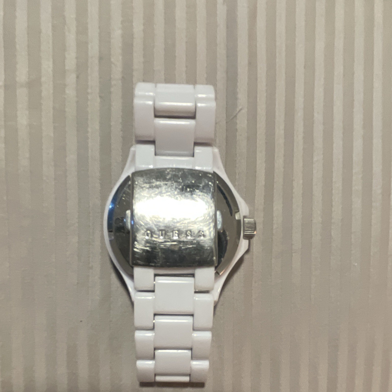 GUESS Women’s White Ceramic Bracelet Watch Chronograph Quartz Analog