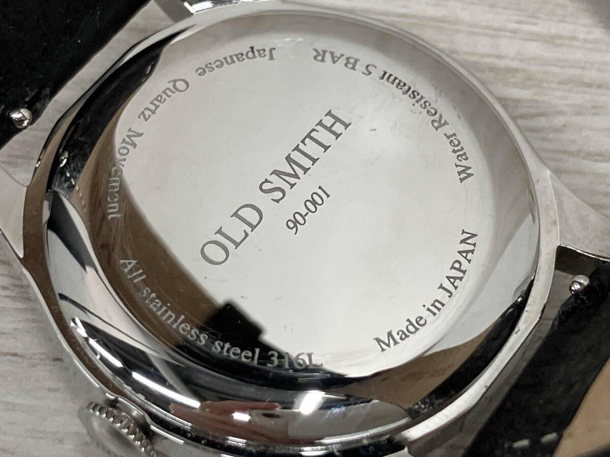 KUOE KYOTO OLD SMITH 90-001 Quartz Watch Black Band Cream Dial Blue Needle 35mm