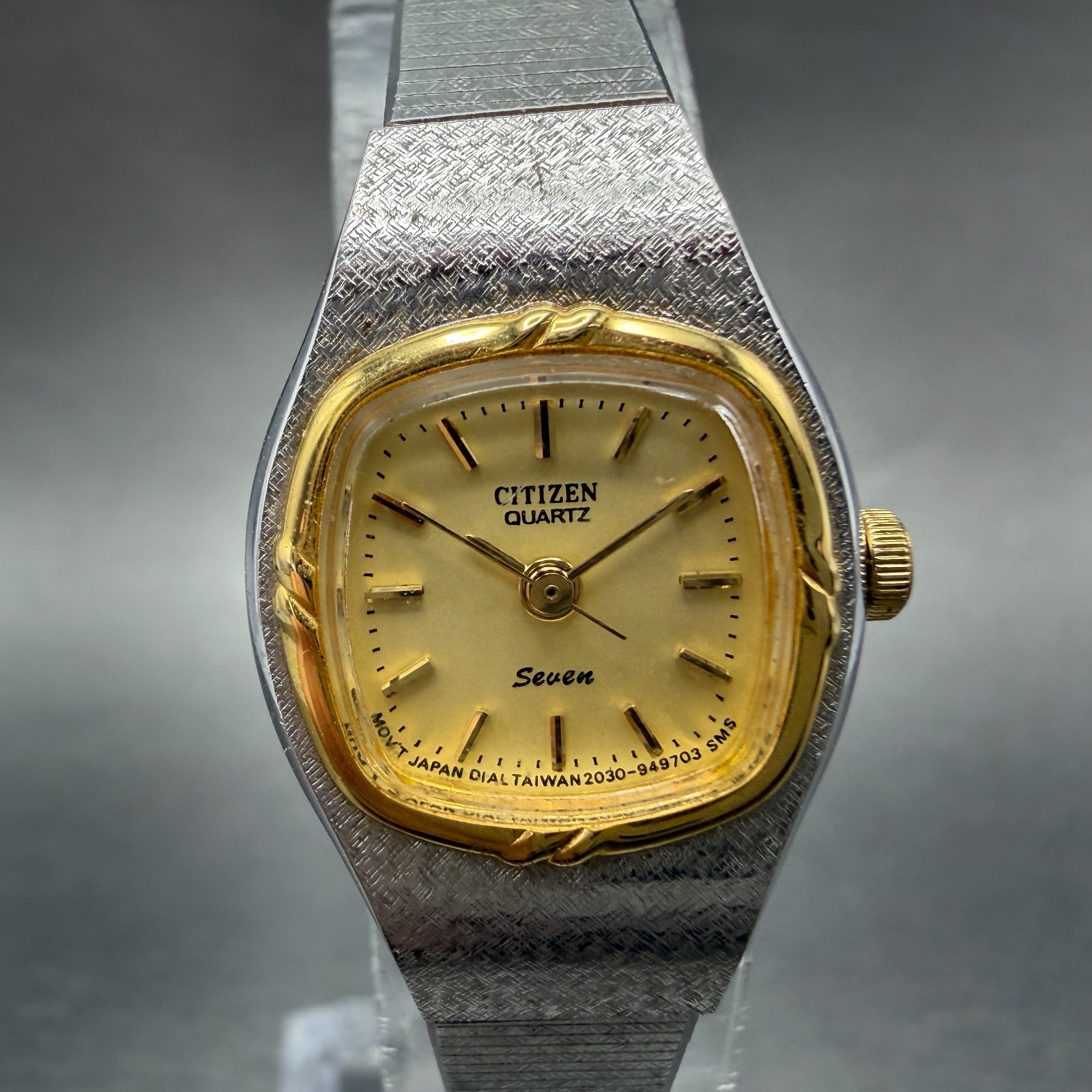 Citizen Seven Watch Women 19mm Gold Dial Two Tone 2030-944879 New Battery