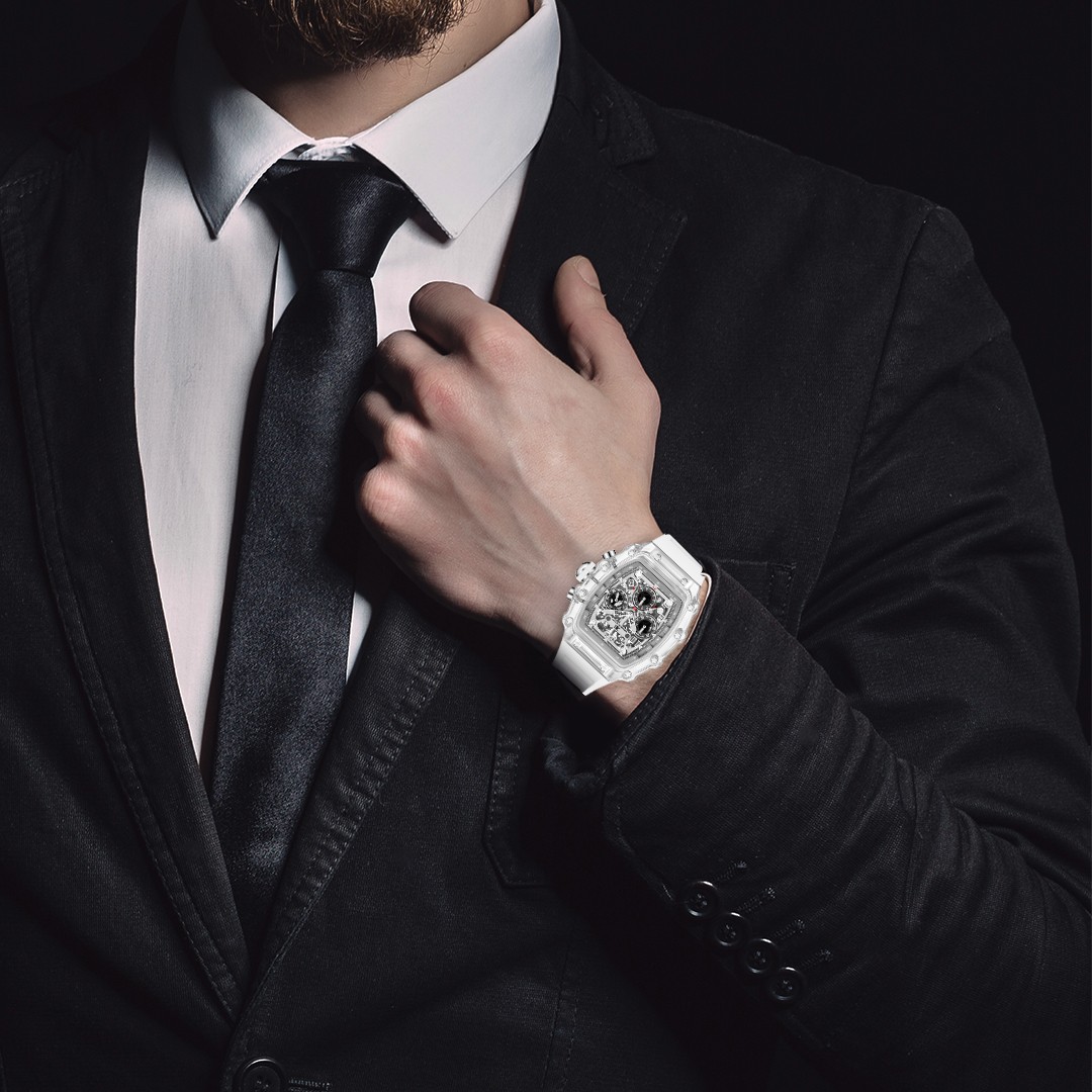 Kenneth Scott Men’s Multi Function Watch | Ivory Dial, 44.3mm, 50 m (5 ATM)