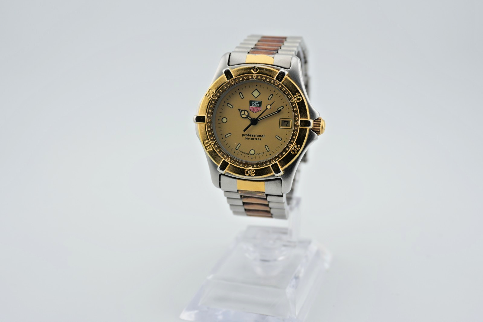 TAG Heuer Professional 2000 964.013F Two-Tone Gold Steel Diver Watch 200M Japan