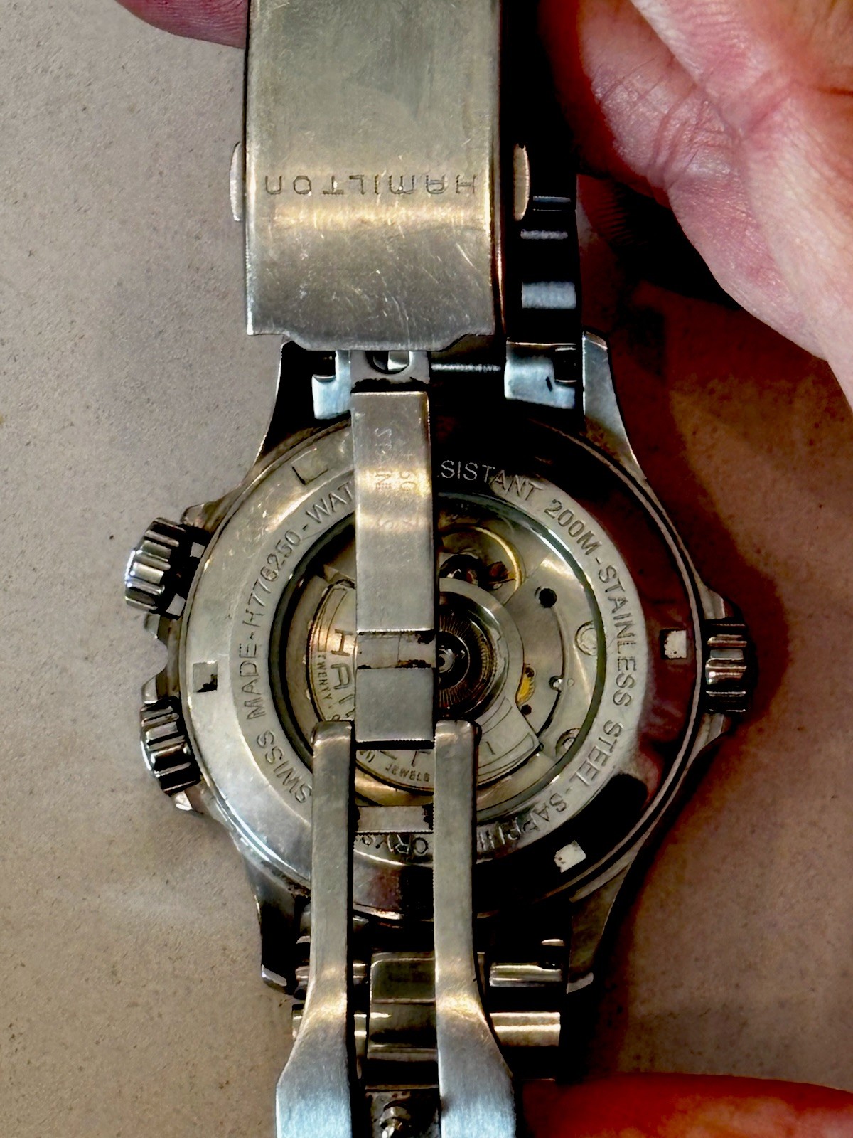 Hamilton Khaki GMT World Time H776250 Automatic Silver Dial SS Bracelet Rare
