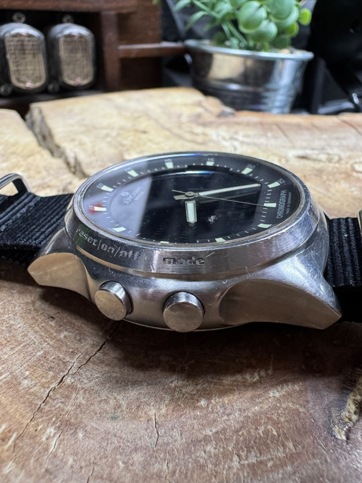 Vintage Junghans Mega Chronograph Radio Controlled Alarm Timer Watch Germany 44m