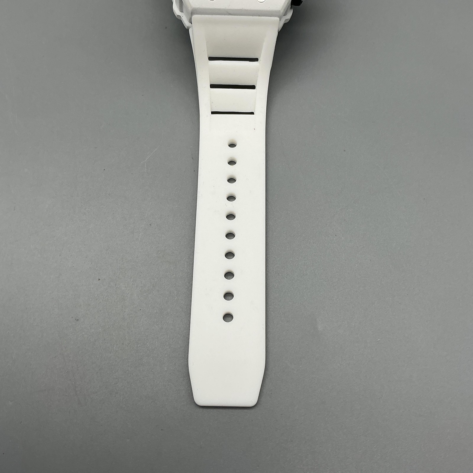 ONOLA Skeleton Mens Watch 44mm White Multicolor Tonneau Silicone New Battery