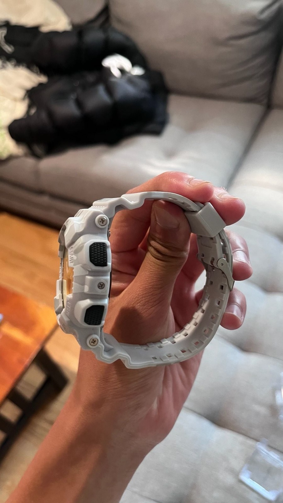 The GV Gallery GV Shock ‘Raspberry Hills’ White Snow Camo Digital Sports Watch