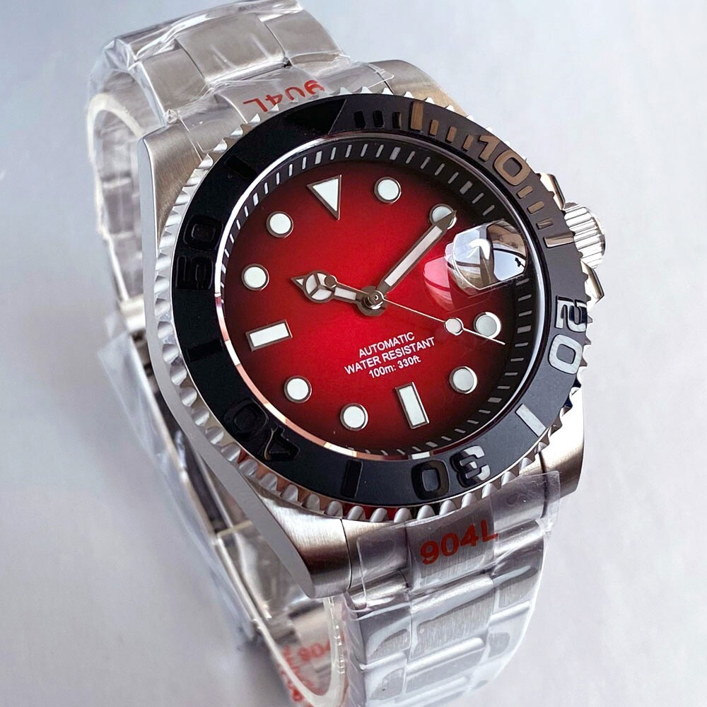 Fashion 20BAR Tandorio Red Gradient Dial NH35 40mm Men Watch Sapphire Cyclops