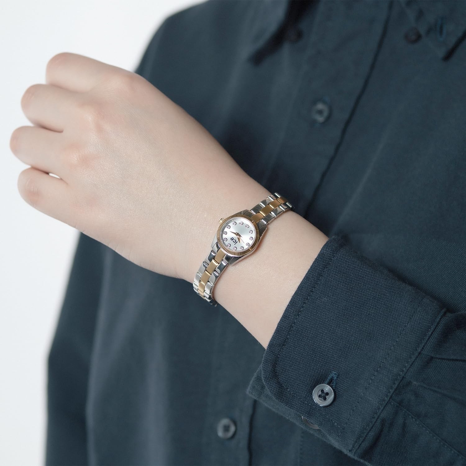 Ice Watch Multicolour Womens Analogue Watch Ice Mimi – Silver Gold 025537