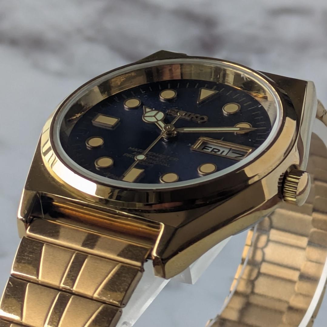 SEIKO 1980-1989 Deep Blue Automatic Watch 35mm Wrist 19cm From Japan