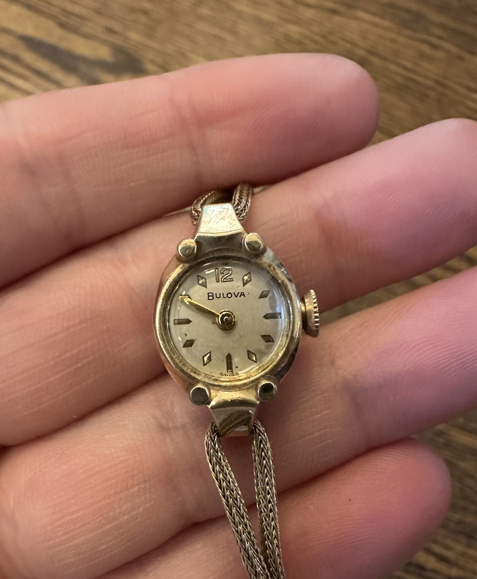 Bulova 10K Gold Filled Gold Classic Vintage Women’s Watch, 1954, not running