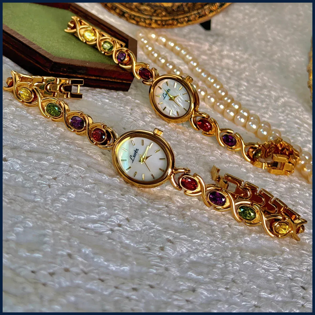 1pc New High-End Luxury Women’s Watch Embedded With Colorful Tourmalines
