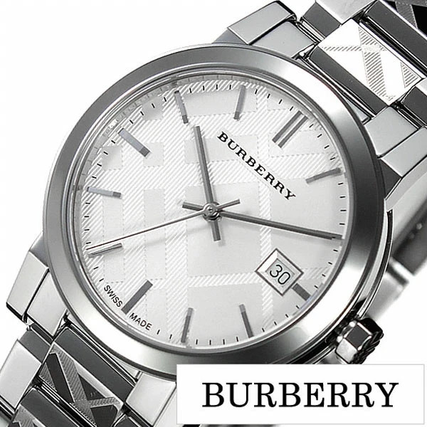 BURBERRY BU9144 WOMENS SILVER TONE CHECK WATCH BRAND NEW – 2 YEARS WARRANTY