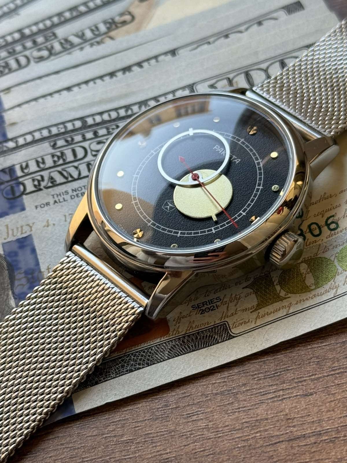 Raketa Copernicus Black Mechanical Soviet Mens Watch 1990s Sun Dial Vintage Rare