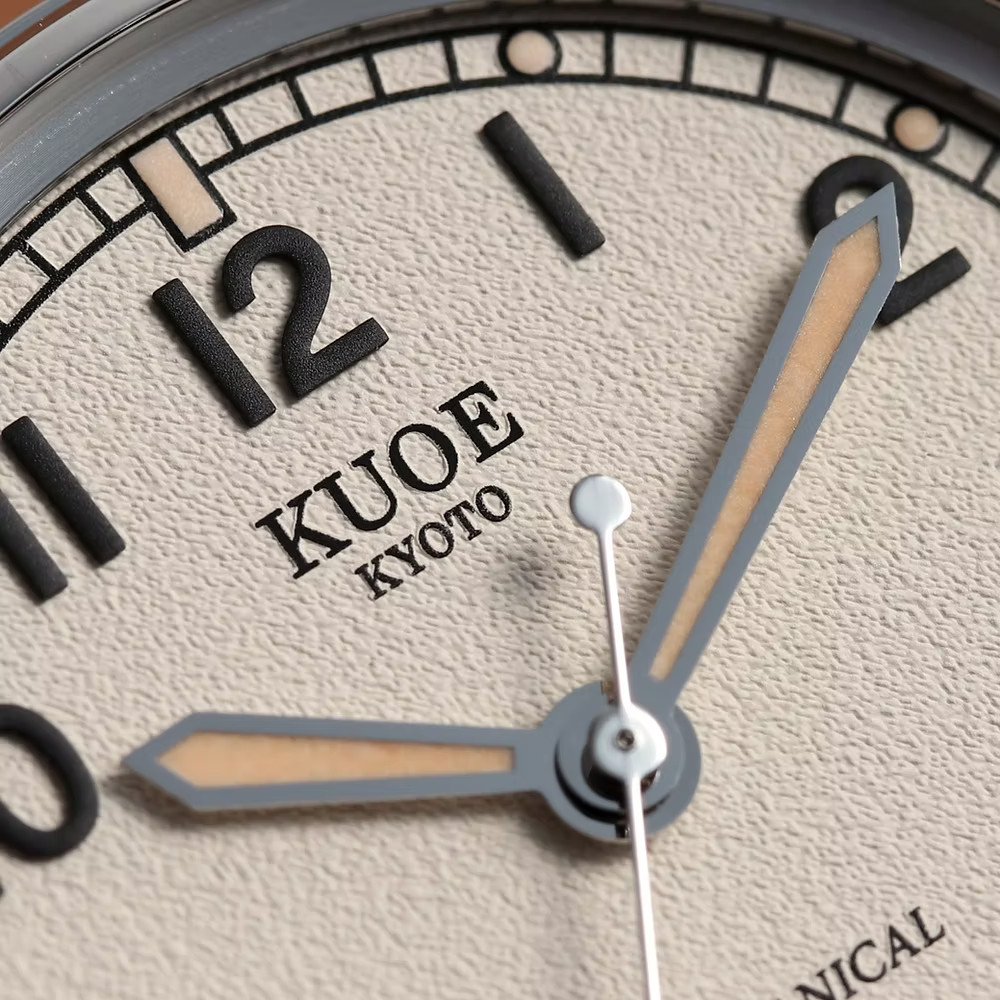 KUOE KYOTO OLD SMITH 90-002 38mm Ivory Dial Automatic Watch NEW Free Ship