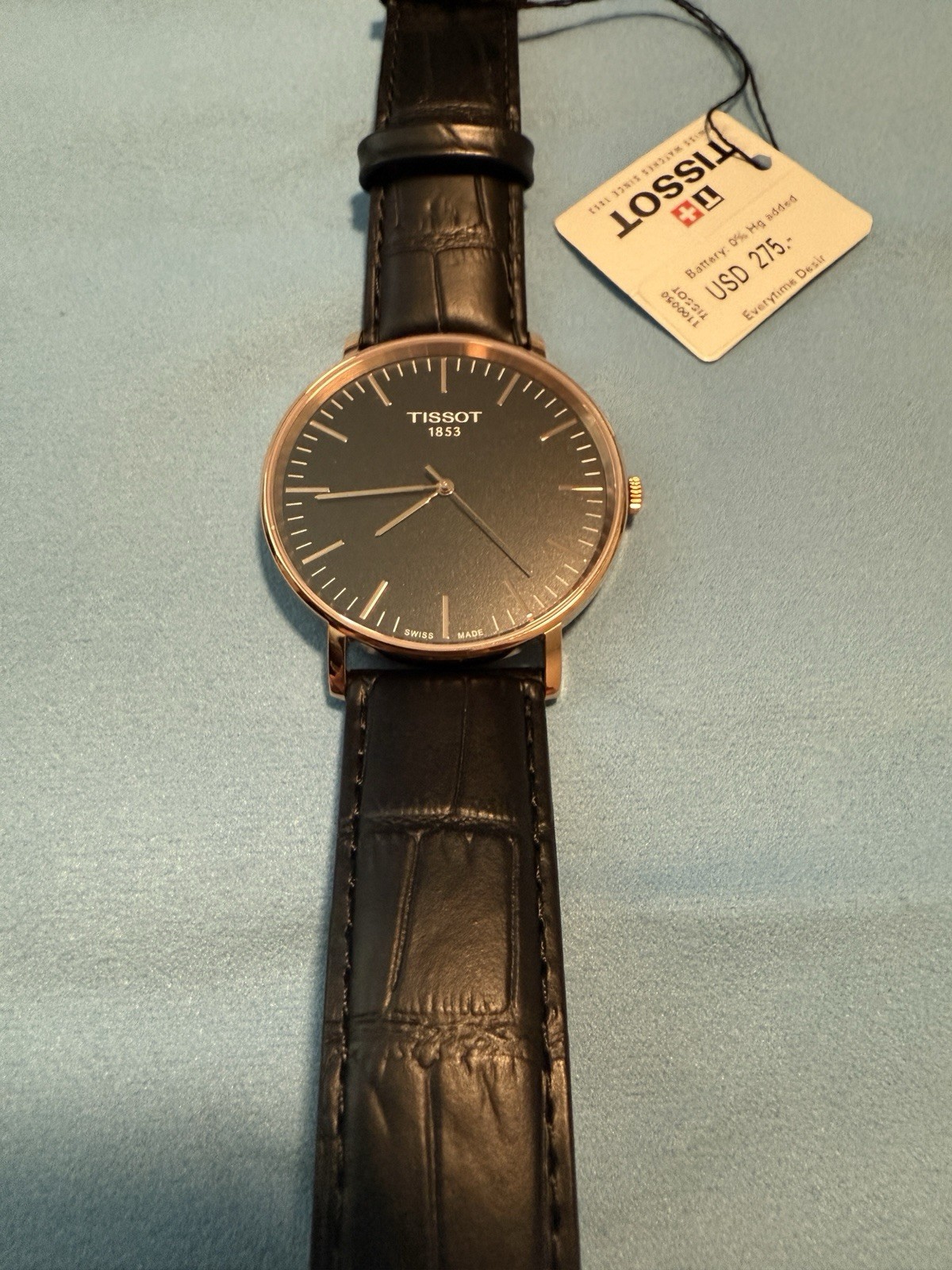 Tissot Everytime Large T109.610.36.051.00 42mm Rose Gold Black NEW Full Set