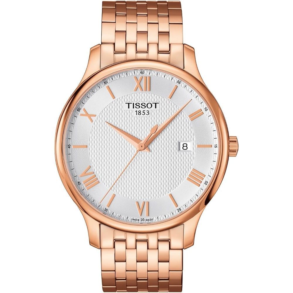 Tissot Tradition Silver Dial Rose Gold PVD Men’s Watch T063.610.33.038.00