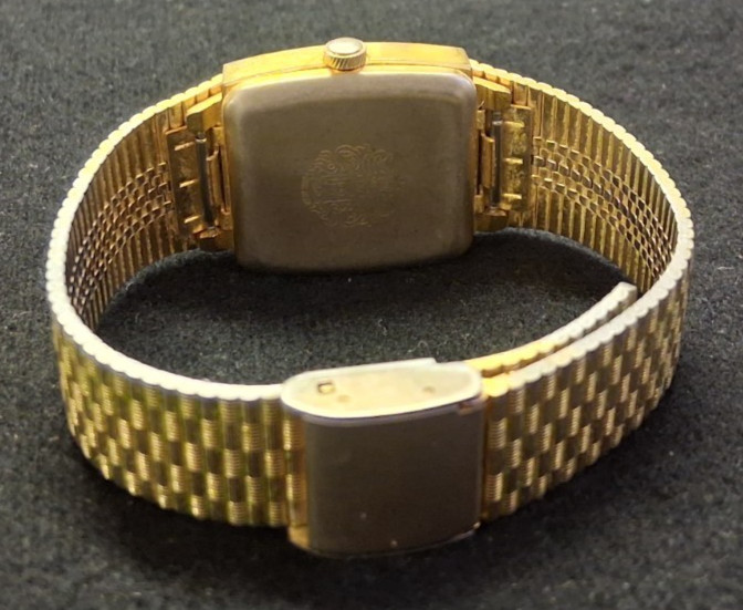 VINTAGE GENEVA RECTANGULAR DRESS WRISTWATCH GEOMETRIC ASYMMETRICAL DIAL WATCH