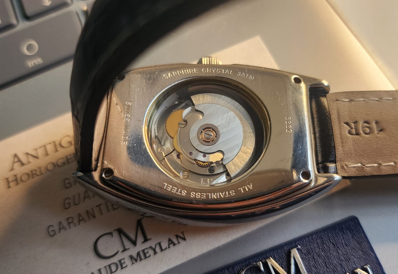 Claude Meylan Tonneau Valle de Joux Automatic Stainless Sapphire Crystal