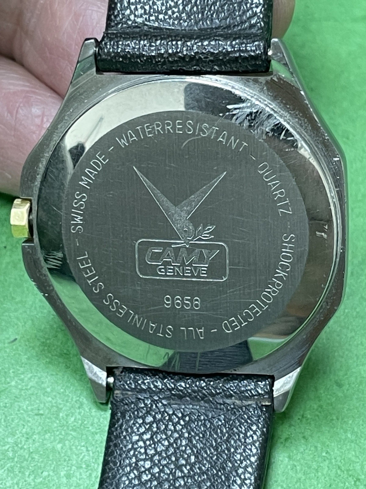 SWISS Cyma President Saddam Hussein Iraq Watch Men Black Dial SS Gold P R2