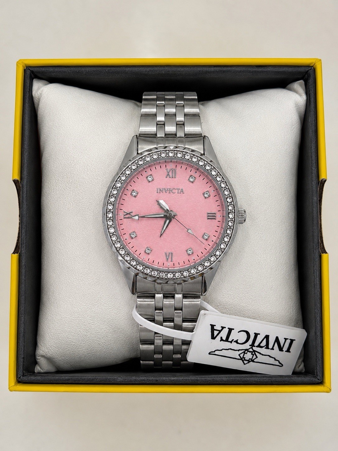 Invicta Women’s Quartz 32-35.9mm Stainless Steel Pink Dial 50m Watch Box