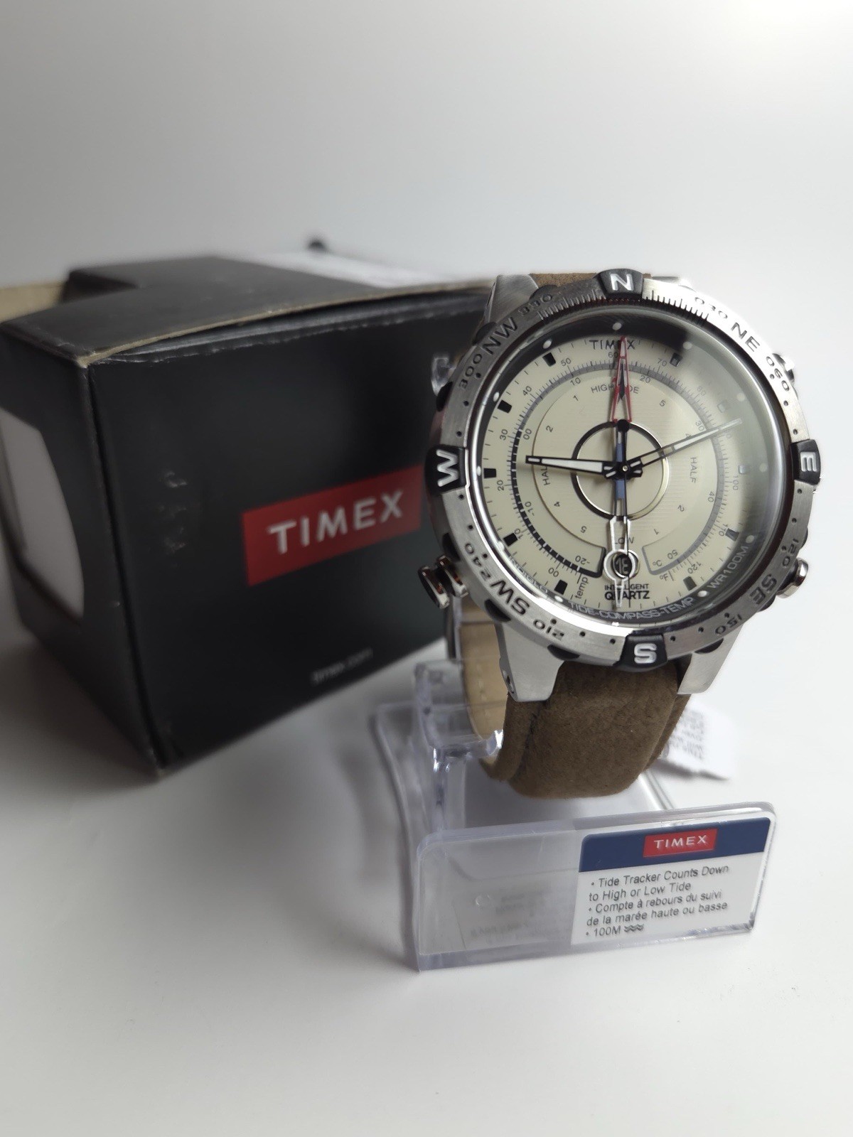 Timex Expedition T2N721 Compass Tide Temperature 100M Brown Strap Watch