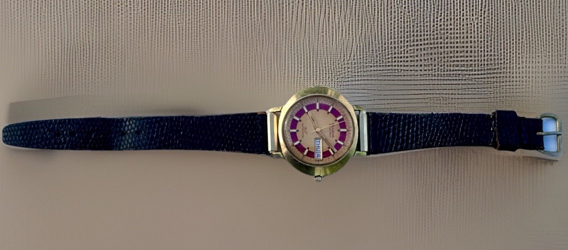 1972 Bulova Sea King Automatic – 23J Whale Burgundy Dial (President E) Running