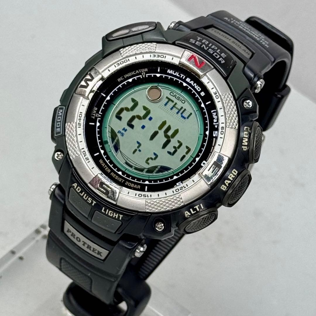 working PROTREK PRW 1500J radio solar black khaki