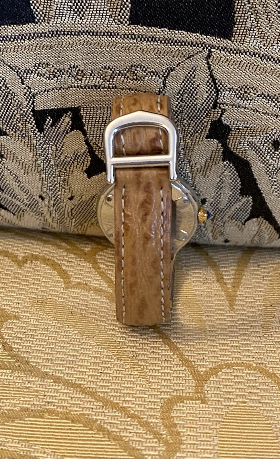 CARTIER MUST DE CARTIER 21 STAINLESS STEEL 18K PLATED WATCH ALL PAPERS BOXES
