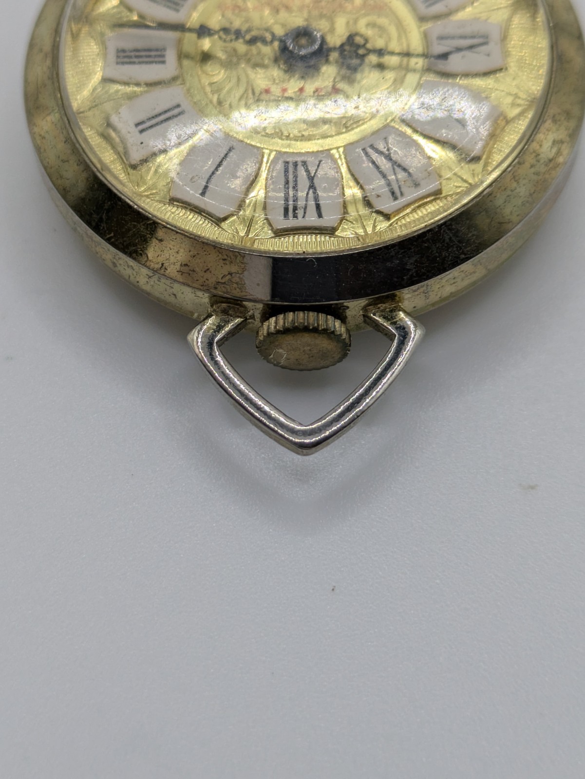 Rouan De Luxe 1 Jewel Manual Wind Swiss Pendant Watch Untested Parts 33.6mm