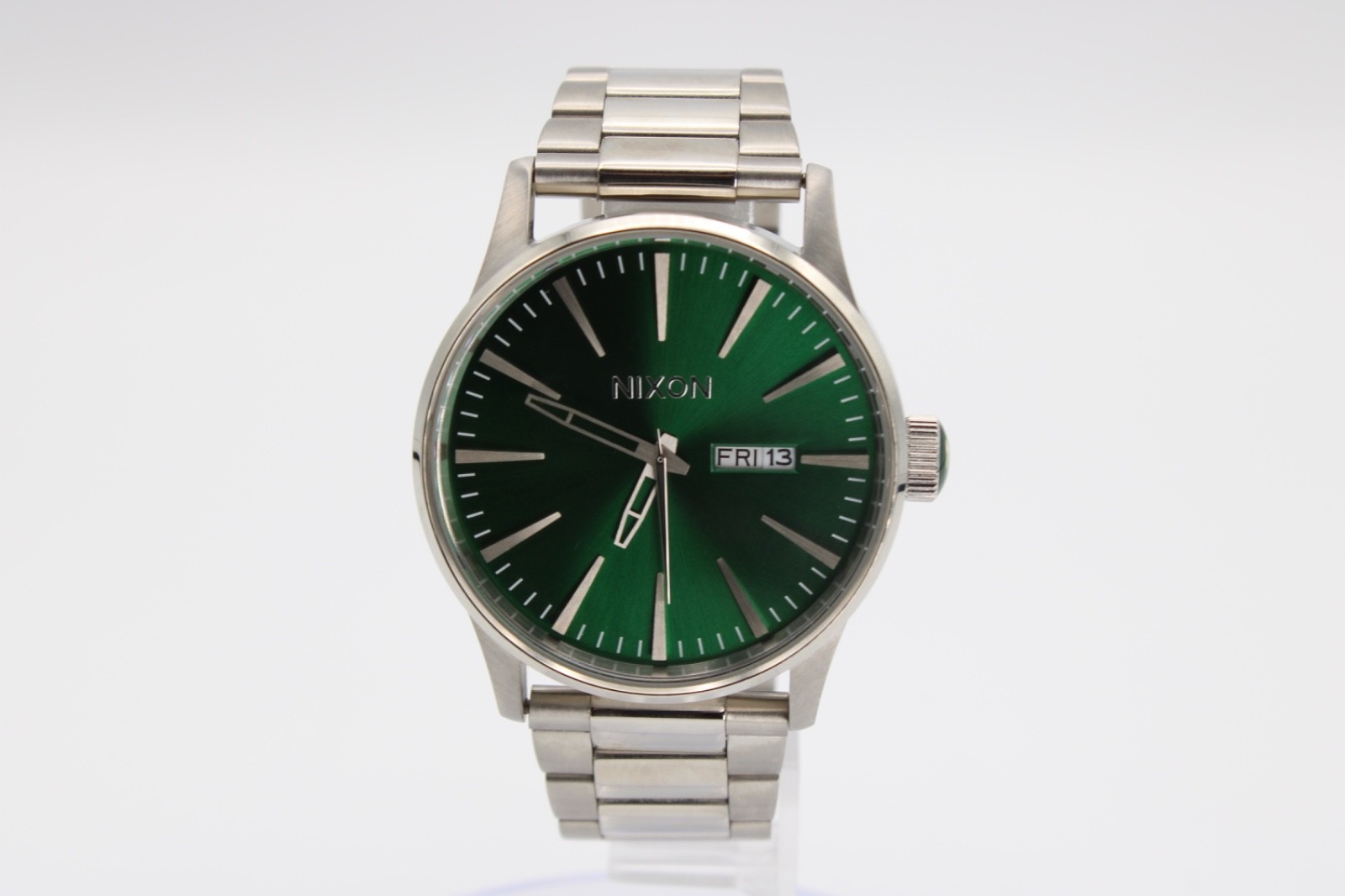 Nixon Sentry 42mm A356-1696 Stainless Steel Green Sunray Quartz