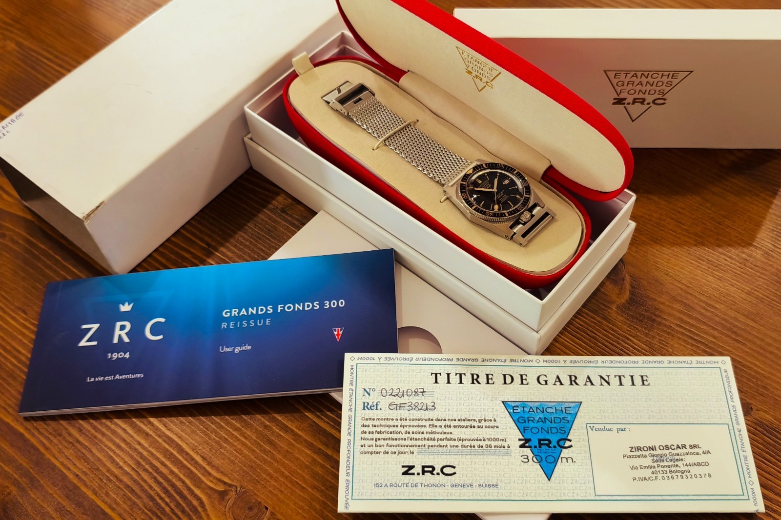 ZRC 1904 GRANDS FONDS HERITAGE AUTOMATIC DIVER 300M. BRAND NEW FULL SET