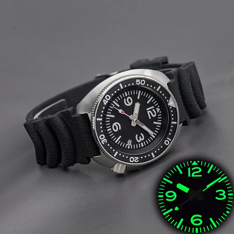 Turtle Abalone Stainless Steel Dive Watch Wth Japan NH35 NH36A Automatic